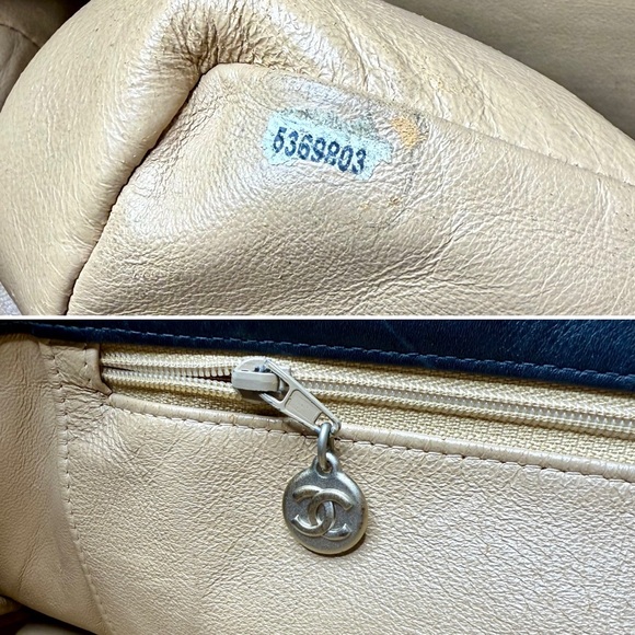 Authentic CHANEL black lambskin leather large tote bag - Picture 12 of 16